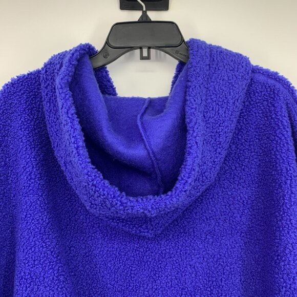 Wild Fable Jacket Blue Half Zip Faux Sherpa Anorak Hooded NWT - Picture 7 of 9